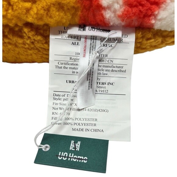 Urban Outfitters Mushroom Amped Sherpa Fleece Overstuffed Throw Pillow Soft NEW - Picture 9 of 10